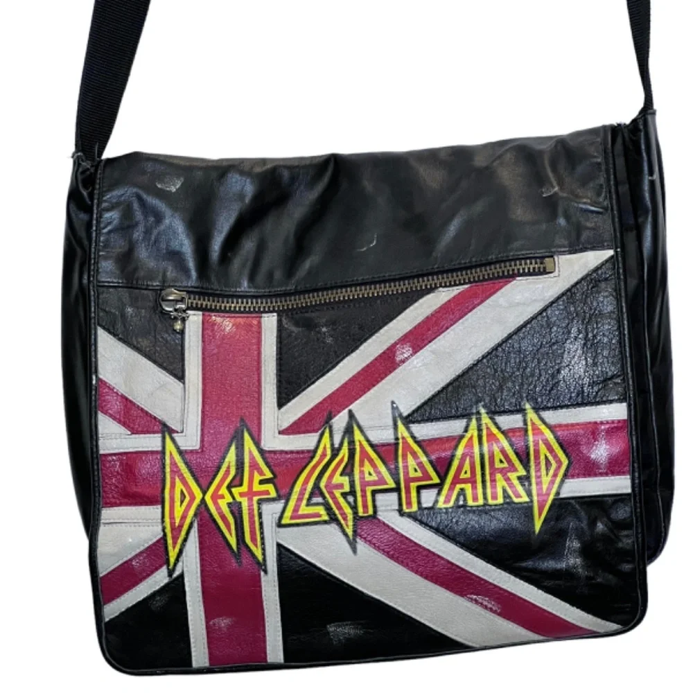 Vintage Def Leppard Wilsons Leather Messenger Bag
